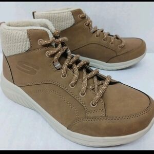 Skechers Ulta Flex Mocha High-Top Sneaker Boots, Size 8